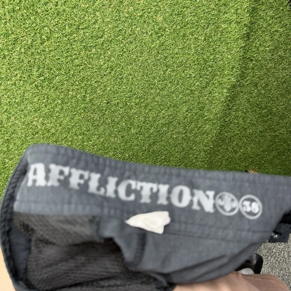 Affliction Board Shorts Mens 38 Gray Swim American Flag Stars Stripes Stretch